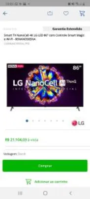 Smart TV NanoCell 4K LG LED 86" com Controle Smart Magic e Wi-Fi - R$19.999