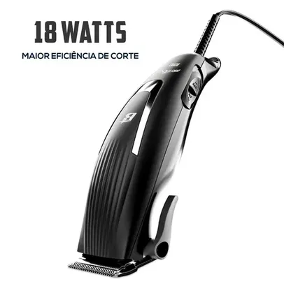 Máquina de Cortar Cabelo Britânia BCR03 18W com 9 acessórios - Preto 110V ou 220V