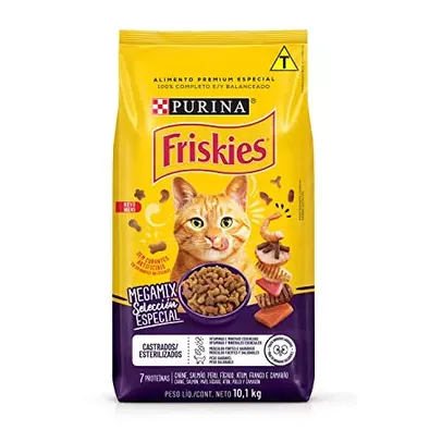 [Rec + cupom] FRISKIES Megamix Ração Seca para Gatos Adultos e Castrados 10,1kg