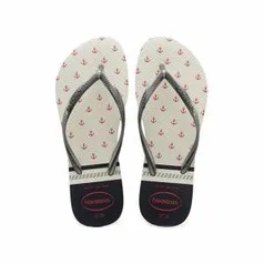 Havaianas Modelo Slim Nautical Branca E Grafite 33/34 - R$15