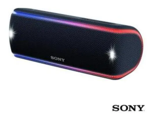 Caixa de Som Sony SRS-XB31 Bluetooth, Extra Bass, Iluminação Multicolorida, Efeitos Sonoros, Design a Prova d'água e Poeira