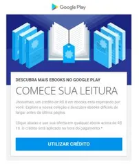 [Usuários selecionados] Crédito de R$ 8 no seu novo ebook (EMAIL)