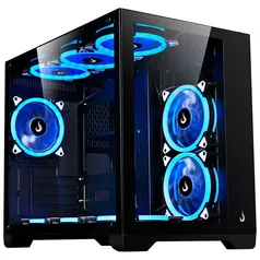 [APP] Gabinete Gamer Rise Mode Galaxy Glass M, Mini Tower, Lateral Frontal Vidro Temperado, Sem Fans