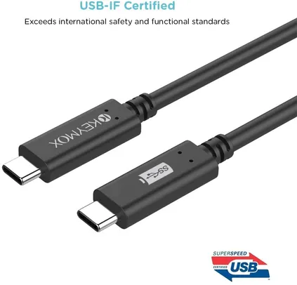[Prime] Cabo USB Tipo C p/ tipo c 3.1 até 100w e Certificado USB-IF | R$38