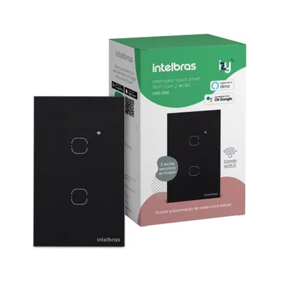 intelbras Interruptor Smart Wi-Fi Touch 2 EWS 1002 Preto