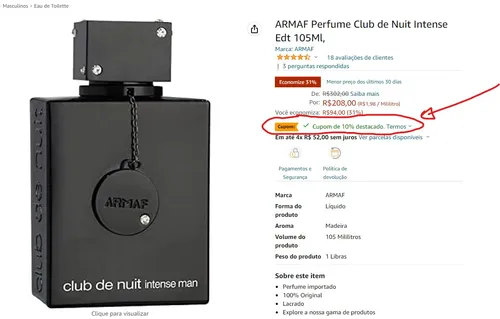 Imagem na descrição da promoção