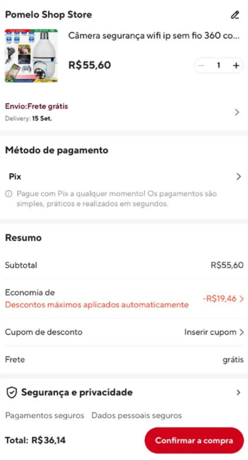 Imagem na descrição da promoção