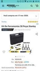 [Prime] Kit De Ferramentas 30 Peças Stanley | R$ 80