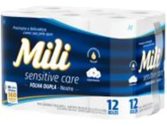 [App] Papel Higiênico Folha Dupla Mili Sensitive Care 12 rolos 30m