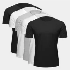 Kit Camiseta Básica c/ 5 Peças Masculina (diversas cores)