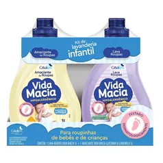 kit vida macia lava roupas amaciante glicerina  camomila 1l