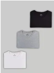 Kit Com 3 Camisetas Masculinas Básicas