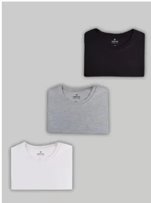 Kit Com 3 Camisetas Masculinas Básicas