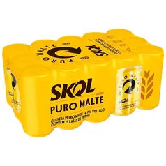 Cerveja Skol Puro Malte Lata 269ml Pack - 15 unidades