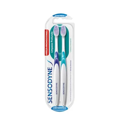 Sensodyne Limpeza Profunda Escova de Dente Extra Macia para Dentes Sensíveis - Kit com 2 unid.