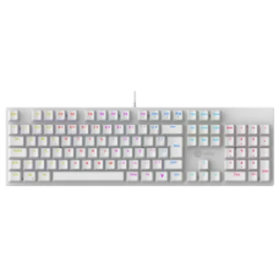 Teclado Mecânico Gamer Ninja Leap, Switch Blue, Rainbow, ABNT2, White