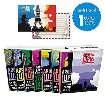 Lupin II - Box com 7 livros com cartão postal