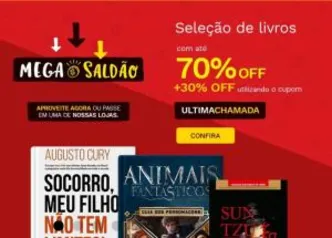 Mega Saldão com até 70% de desconto + cupom 30% OFF