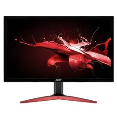 Monitor Acer Gamer 23,6" KG241QS Full HD Inclinação Ajustável Preto e Vermelho 165Hz , 0,5ms , Painel: TN