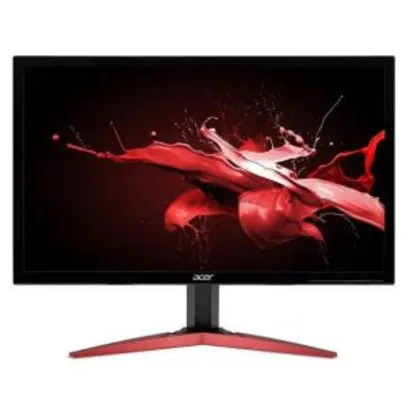 Monitor Acer Gamer 23,6" KG241QS Full HD Inclinação Ajustável Preto e Vermelho 165Hz , 0,5ms , Painel: TN