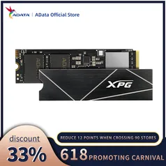 SSD 1 TB XPG S70 Blade, PCIe Gen4x4, M.2 NVMe, Leitura: 7400MB/s e Gravação: 5500MB/s, 3D NAND