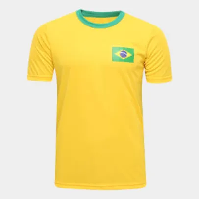 Camisa Brasil Torcedor Masculina - Amarelo por R$ 4