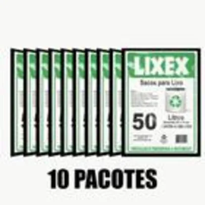 Saco Lixo 50 Litros  - Lixex - 10 pacotes