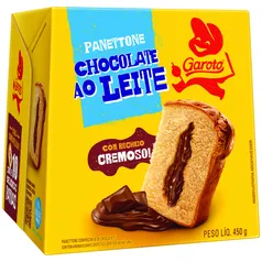 (R$ 8.99) Panettone recheio cremoso chocolate ao leite garoto caixa 450G