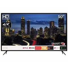 Smart TV LED 50" HQ HQSTV50NY Ultra HD 4K 3 HDMI 2 USB Wi-Fi