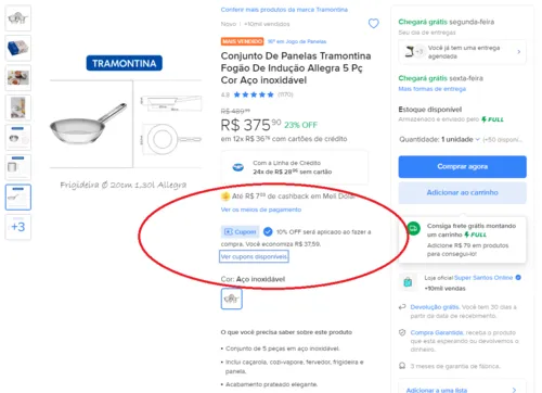 Imagem na descrição da promoção