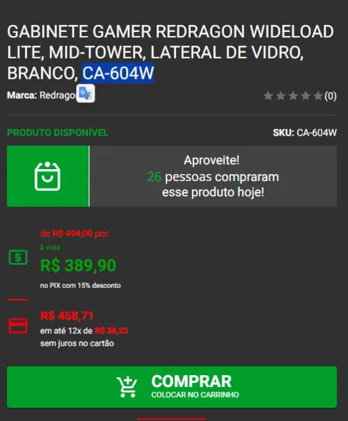 Imagem na descrição da promoção