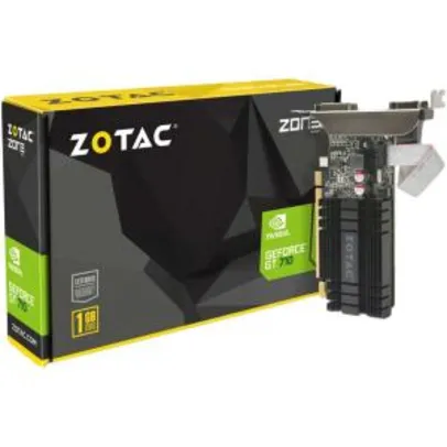 Placa de Vídeo Zotac GeForce GT 710 DDR3 PCI-Express 2.0 ZT-71301-20L - 1GB - R$103