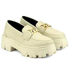 Mocassim Feminino Tratorado GuGi Com Metal Oxford Plataforma Blogueira Leve