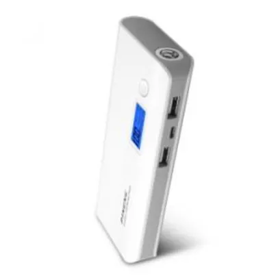 Carregador Portátil Power Bank Pineng 10000mah Cinza USB lanterna PN968 - R$49,99