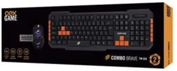 KIT GAMER OEX TM303 COMBO BRAVE Mouse e Teclado | R$89