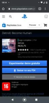 PS4 Detroit become human | R$ 36