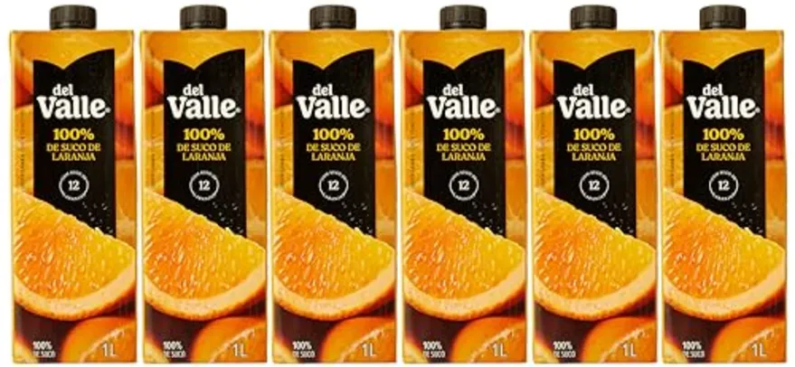 Pack de DEL VALLE 100% LARANJA 1L 6 unidades