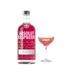 Vodka Absolut Raspberri + Taça Vidro Drinkability