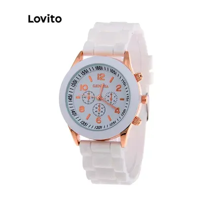 Lovito Relógio De Quartzo Casual De Metal Simples Para Mulheres LNA09024