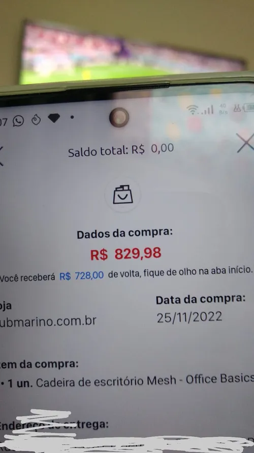 Imagem na descrição da promoção