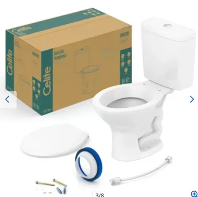 Kit Vaso Sanitário com Caixa Acoplada e Assento Saveiro Celite