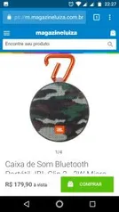 Caixa de Som Bluetooth Portátil JBL Clip 2 - 3W Micro USB à Prova de Água por R$ 180