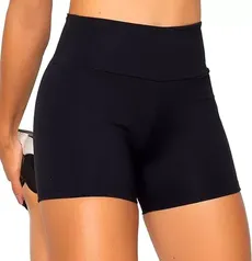 Shorts Academia Feminino Suplex Básico Preto Donna Martins