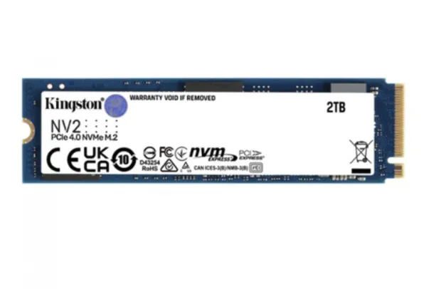 SSD Kingston NV2, 2TB, M.2 2280 NVMe 4.0, Leitura 3500MBs e Gravação 2800MBs, SNV2S/2000G