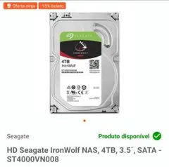 HD Seagate IronWolf 4TB