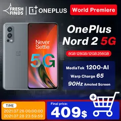 [PRÉ-VENDA] Smartphone OnePlus Nord 2 5G, 8GB 128GB, Dimensity 1200-AI | R$2294