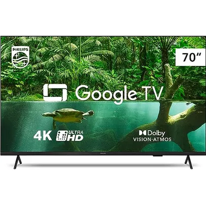 Smart TV Philips 70" 4K 70PUG7408/78, Google TV, Comando de Voz, Dolby Vision/Atmos, VRR/ALLM, Bluetooth