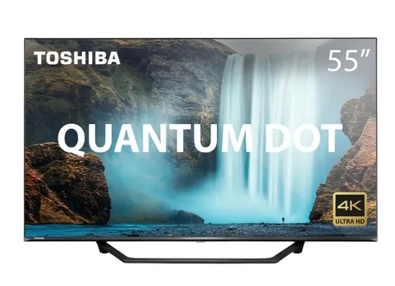 SmartTV QLED 55" Toshiba 55M550 Uhd 4k, Quantum Dot, Bluetooth, Comando De Voz, Espelhamento De Tela | R$2999