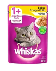 (Levando 3) Ração Úmida para Gato Adulto Sachê - Whiskas Frango ao Molho 85g | R$0,91