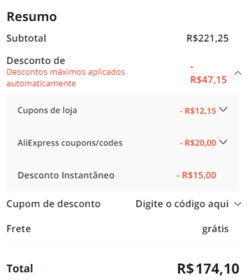 Imagem na descrição da promoção